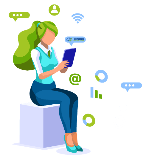 testimonial1 An illustration of a woman using a smartphone.