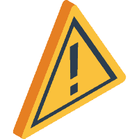 An illustration of a warning sign with an exclamation mark.