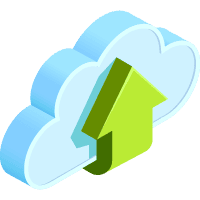 An illustration of a cloud icon with an up arrow.