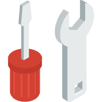 An icon of a screwdriver and wrench.