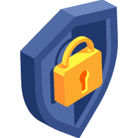 An illustration of a shield with a lock in it.