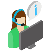 Customer Service An illustration of a customer support representative.