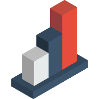 An icon of a bar chart.