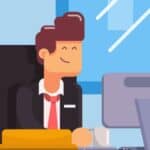 cybersecure-employee An employee remaining cyber-secure