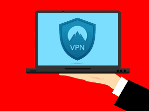 VPN logo on a laptop screen