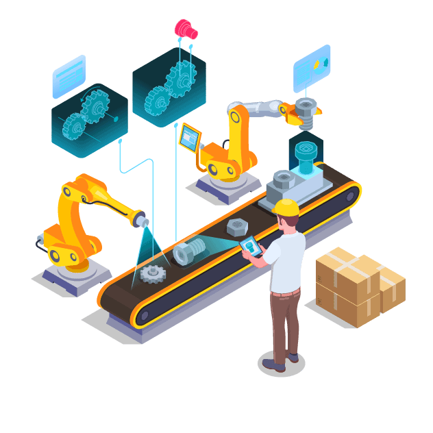 An illustration depicts logistics and transportation.